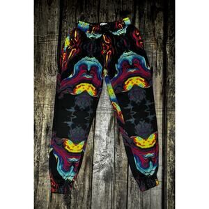 Fresh Prints of Bel Air Psychedelic Swirl Jogger Pants Multi Color Mens Small